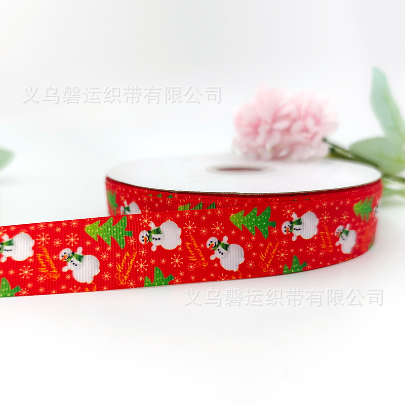 2.5cm Christmas Ribbon Christmas Decoration Braid Holiday Scene Decoration Accessories Gift Box Packaging Christmas Ribbon