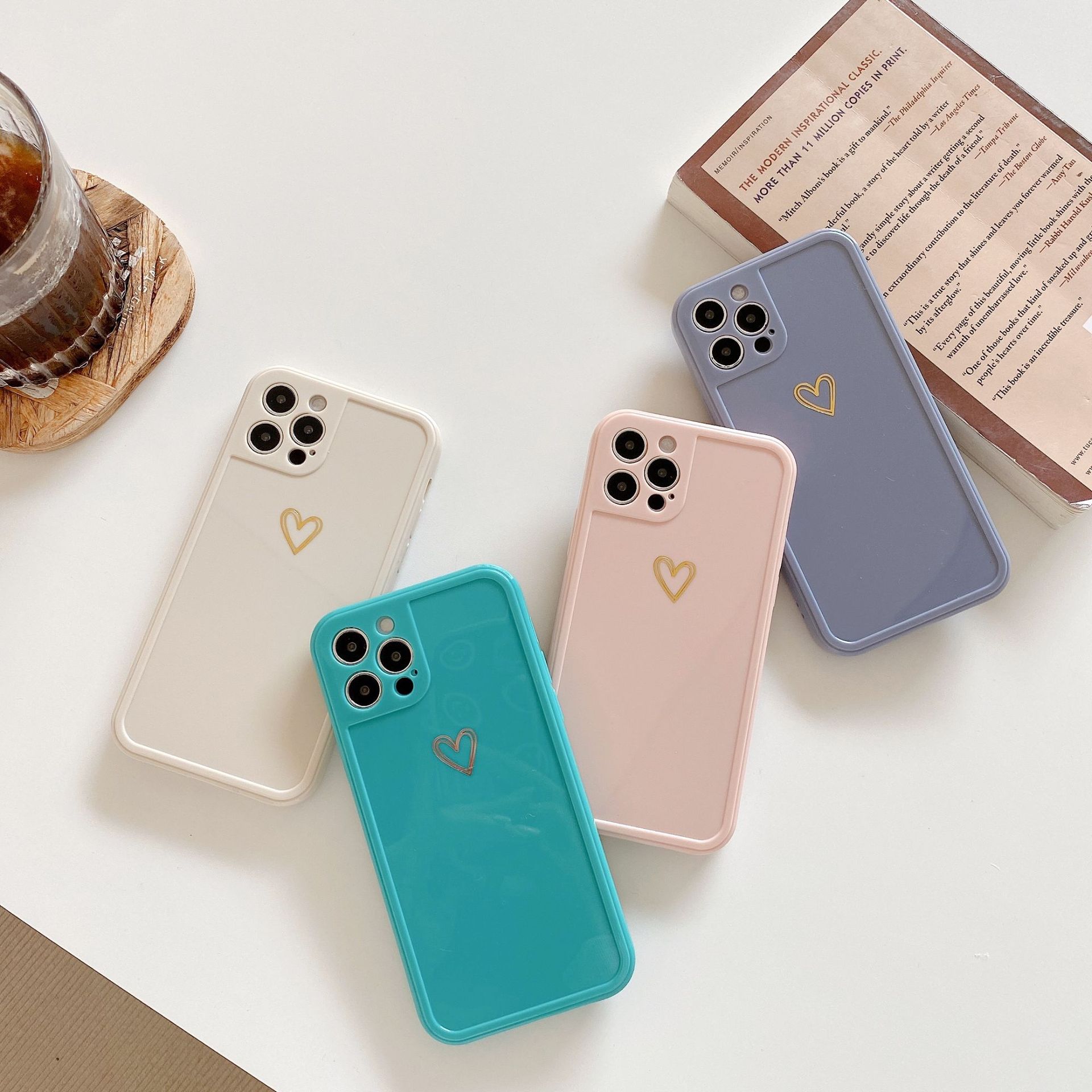 韩国烫金手绘小爱心适用苹果11手机壳iphone12promax硅胶78plus女