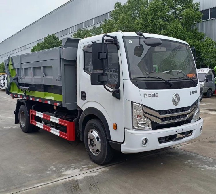 国六东风多利卡对接式自卸垃圾车可选择翼展开启方式-阿里巴巴