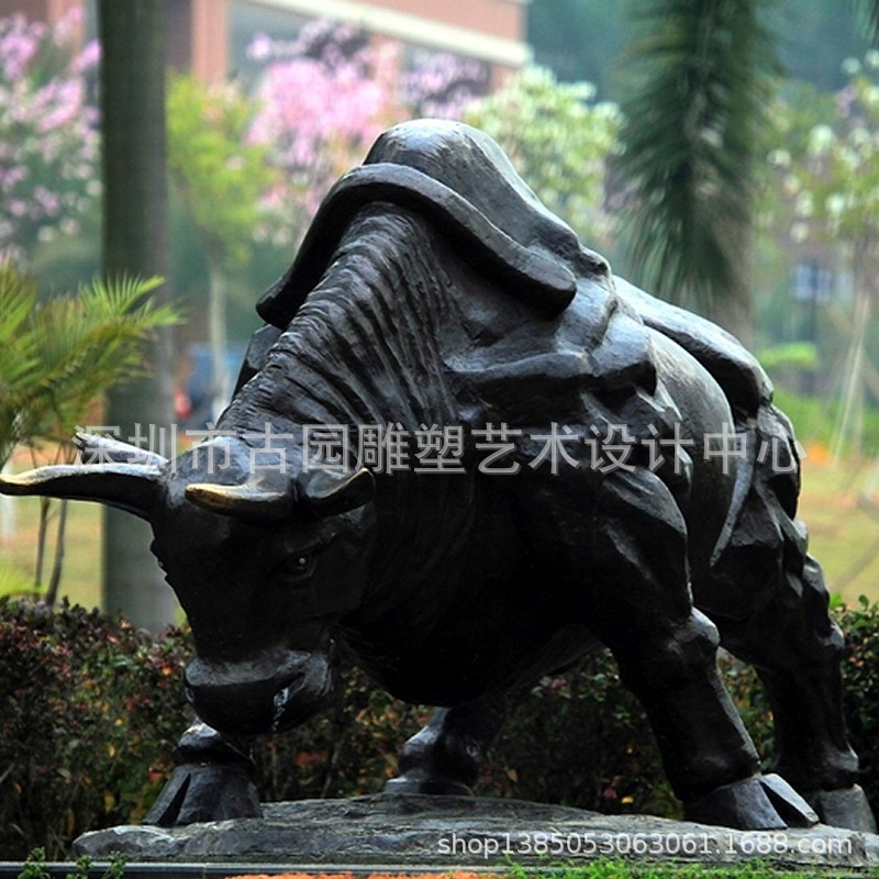 纯铜华尔街牛雕塑旺市铜牛摆件铸铜拓荒牛孺子牛耕地牛铜牛制作