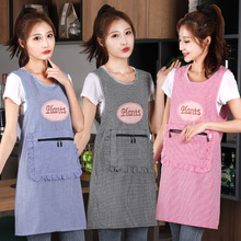 围裙女韩版时尚厨房家用夏季薄款上班工作洋气坎肩拉链大口袋围腰