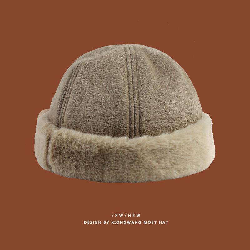 韩国加厚保暖毛毛瓜皮帽子男女秋冬时尚嘻哈地主帽ins网红款雅痞