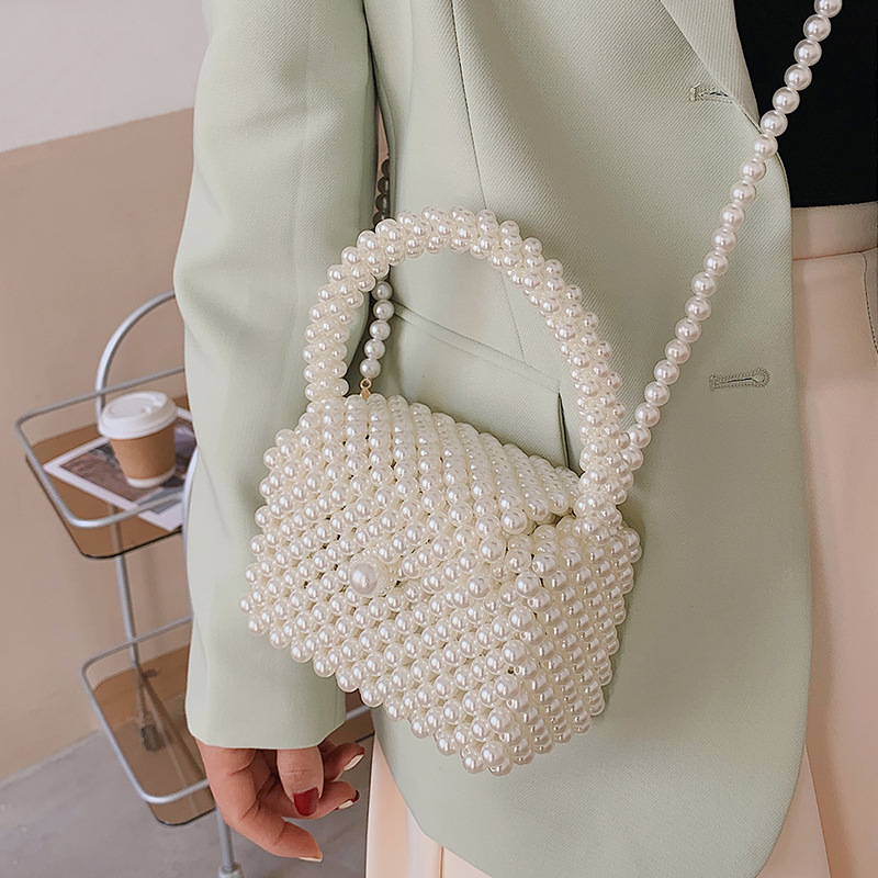 Exquisite Small Pearl Chain Bag Women's Bag 2022 Summer New Minority All-Match Messenger Bag Mini Handbag