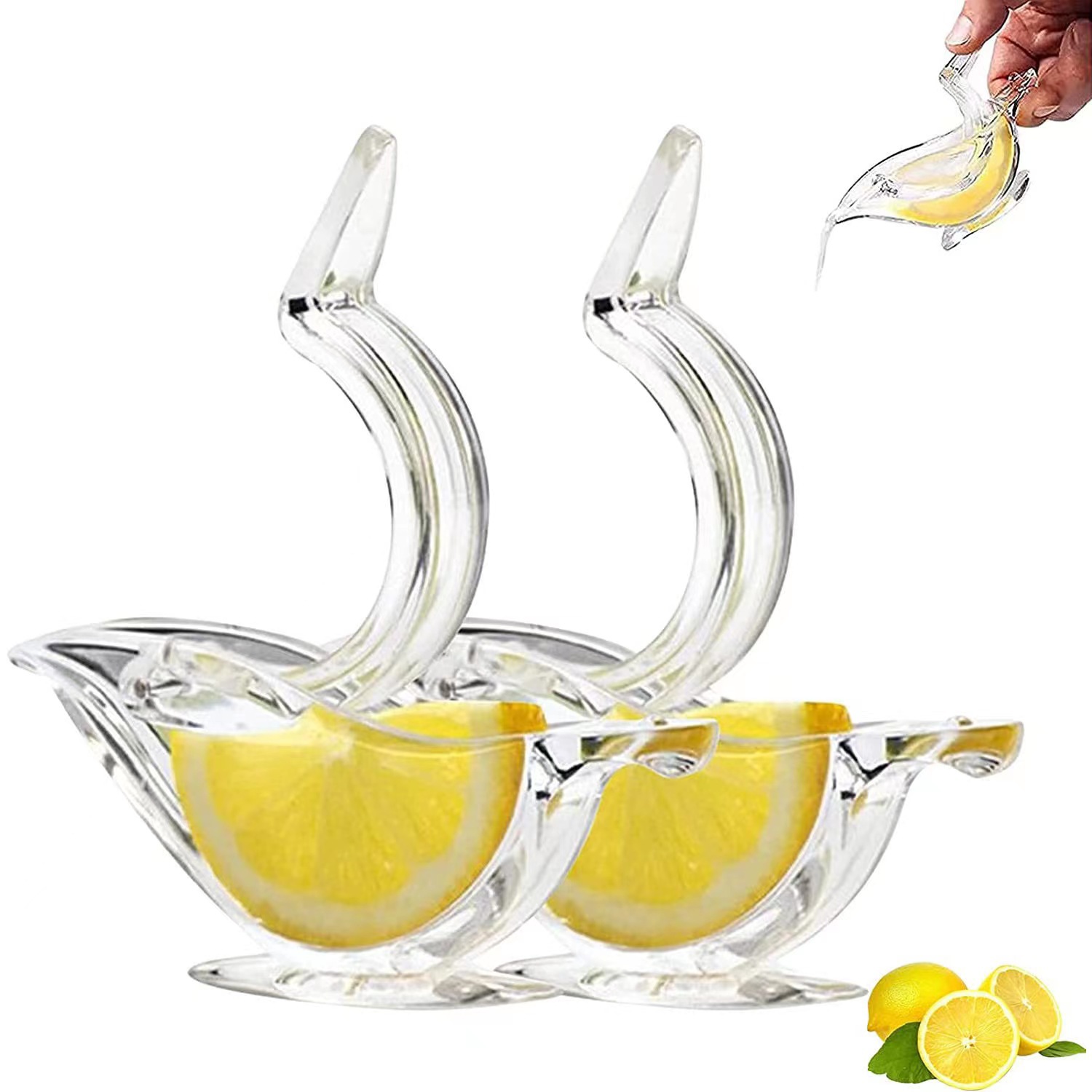 Bird Lemon Wedge Squeezer Portable Fruit Juicer Manual Transparent Lemon Juicer