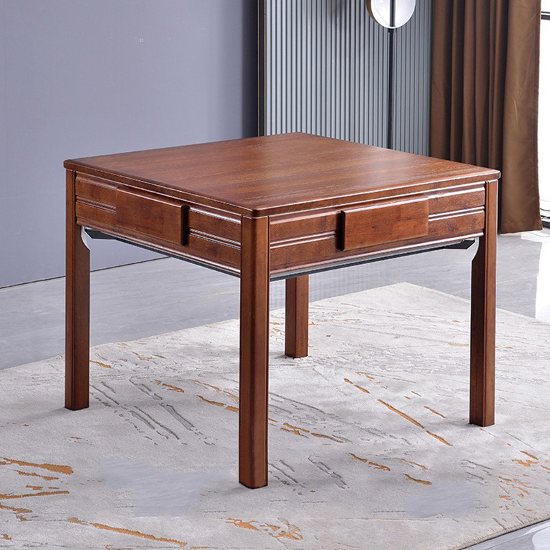 实木中式简约静音电动四口机麻将餐桌两机全自动一体家用麻将桌实