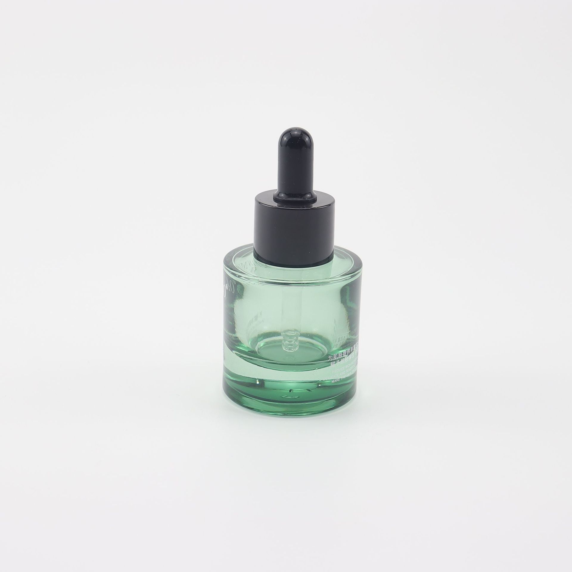 现货批发新款化妆品玻璃空瓶 厚底30ml滴管精华液瓶 黑色圈胶头