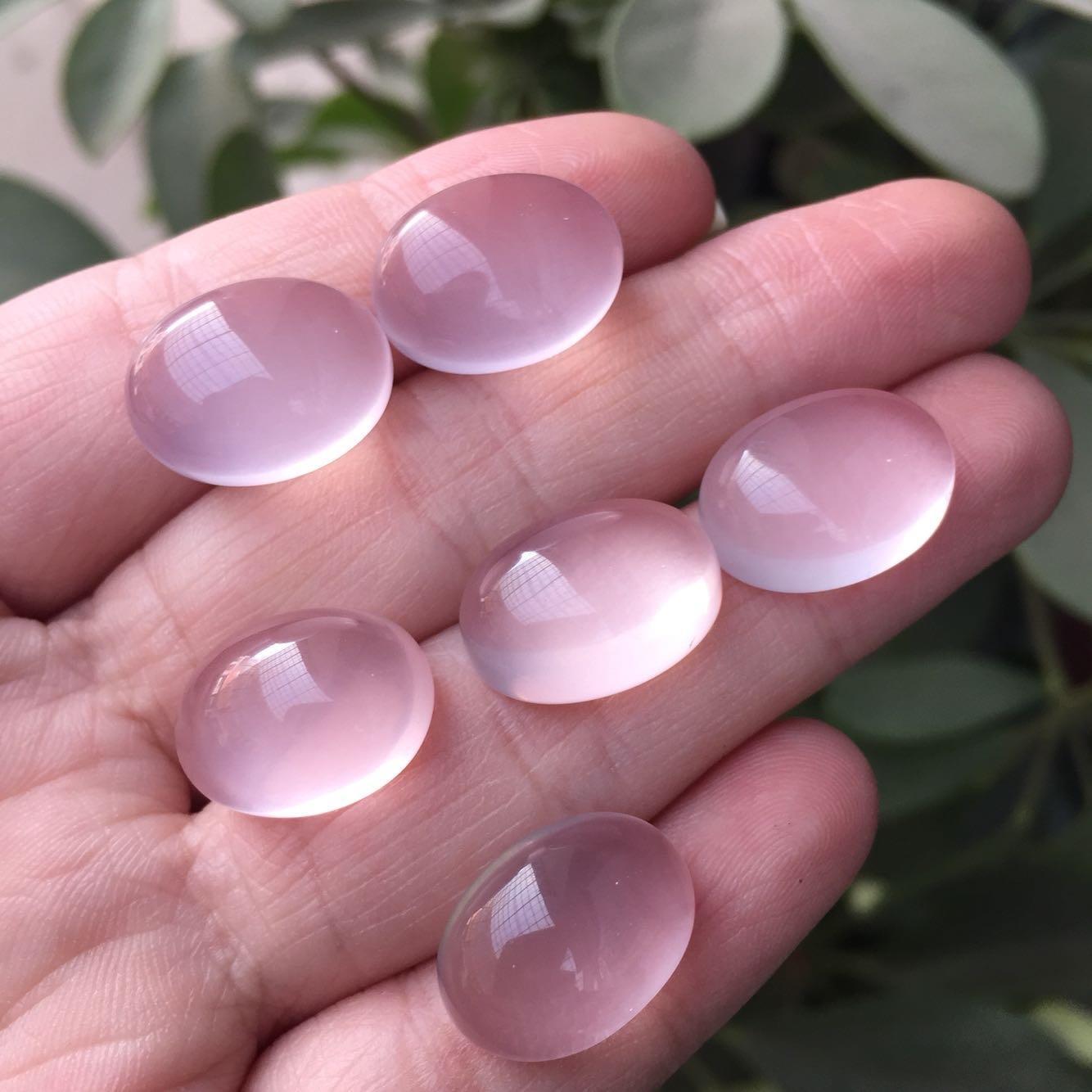 天然粉晶裸石蛋面10*12mm 10*14mm12*16mm 13*18mm可做戒指吊坠等
