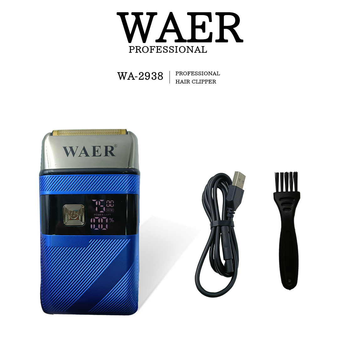 佤尔WA-2938剃须刀LED数显背面双头电推剪微米金属刀网快充可拆卸