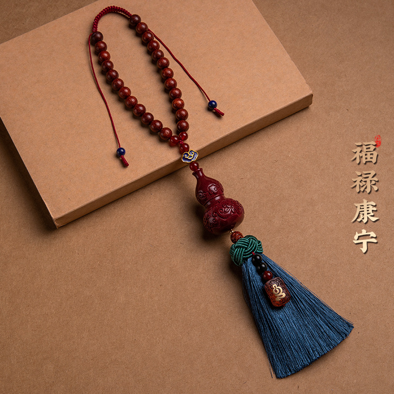 高含量朱砂葫芦汽车挂件出入平安车挂高档后视镜吊坠男女车内挂饰