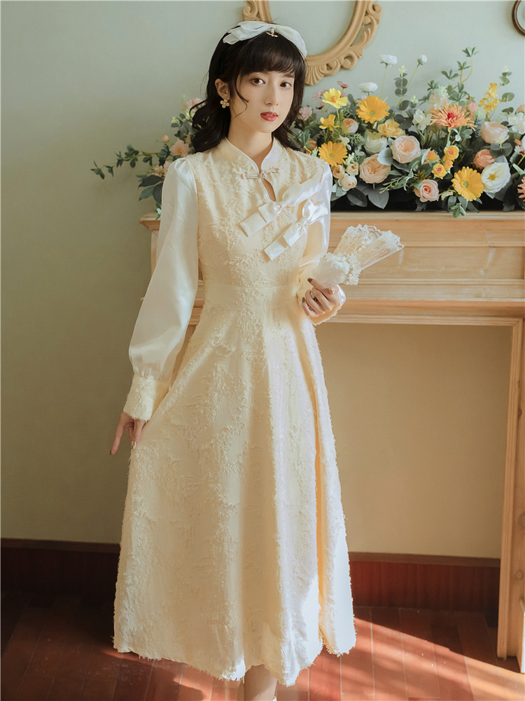 民国风复古女装名媛洋装小礼服平时可穿国风少女改良版旗袍连衣裙