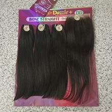 12A Indian Bone Straight Hair Bundles With Closure Set Hair