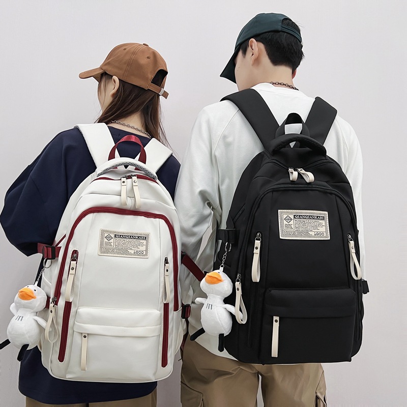 2023 New Fashion Casual Backpack Large Capacity Korean Style Solid Color Backpack Mori Style Middle School Student Schoolbag Wholesale