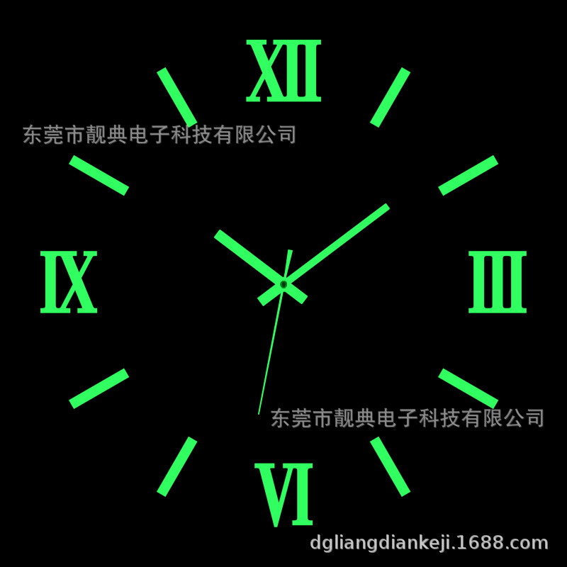 Creative Simple Luminous Digital Clock Diy Roman Digital Wall Clock Study Living Room Punch-Free Wall Sticker Clock