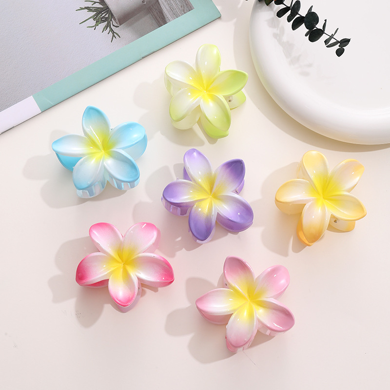 europe and america cross border internet celebrity acrylic plumeria rubra barrettes flower hair clip shark clip ornament