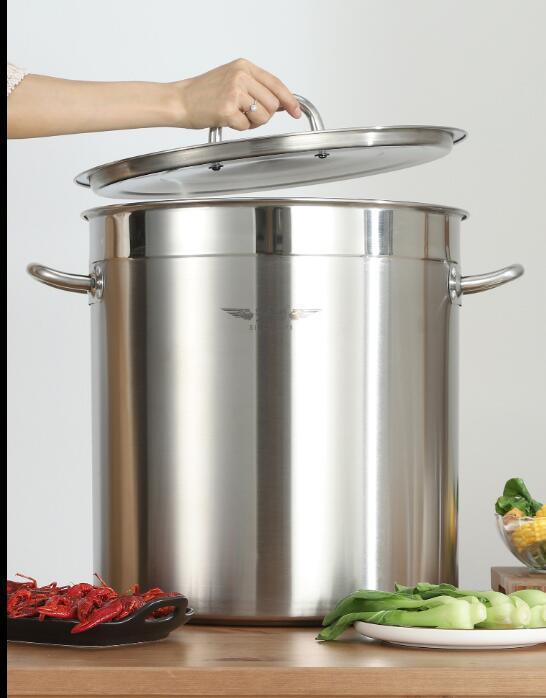 Stainless Steel Soup Bucket Soup Pot Thickened Large Capacity Soup with Lid Grain Bucket Meat Stewed with Soy Sauce and Strained before Serving Barrels Hotel Canteen Factory Direct Sales