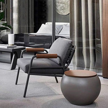北欧户外休闲沙发椅创意实木茶几设计师花园露阳台光房酒店藤家具