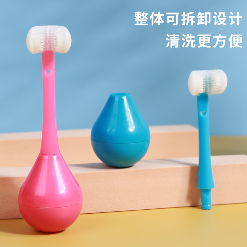 Tumbler Toothbrush Three-Sided Children's Baby U-Shaped Toothbrush Silicone Toothbrush with 2-12 Years Old Treasure Cleaning Teeth Protecting Brush