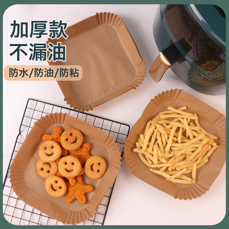 Factory Direct Sales Air Fryer Paper Special Paper Oil-Absorbing Sheets Plate Oil-Proof Non-Stick round High Temperature Resistant Paper Baking Packing Paper