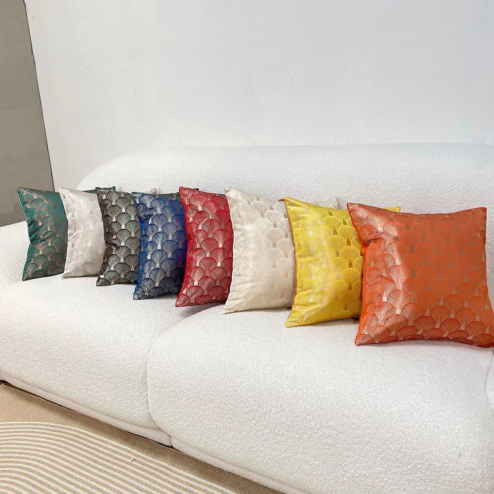 Entry Lux Pillow Shell Pattern Living Room Sofa Cushion Cover Lumbar Cushion Cover High Precision Jacquard New Chinese Pillow