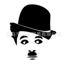 搞笑人物卓别林头像贴纸花精雕客厅笔记本装饰尺寸可定wall decor