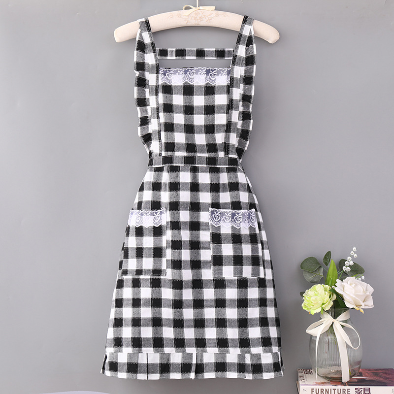 Cotton Double-Layer Apron Fashion Household Kitchen Sleeveless Waterproof Princess Apron Can Be Customized Printed Advertising Apron Manufacturer