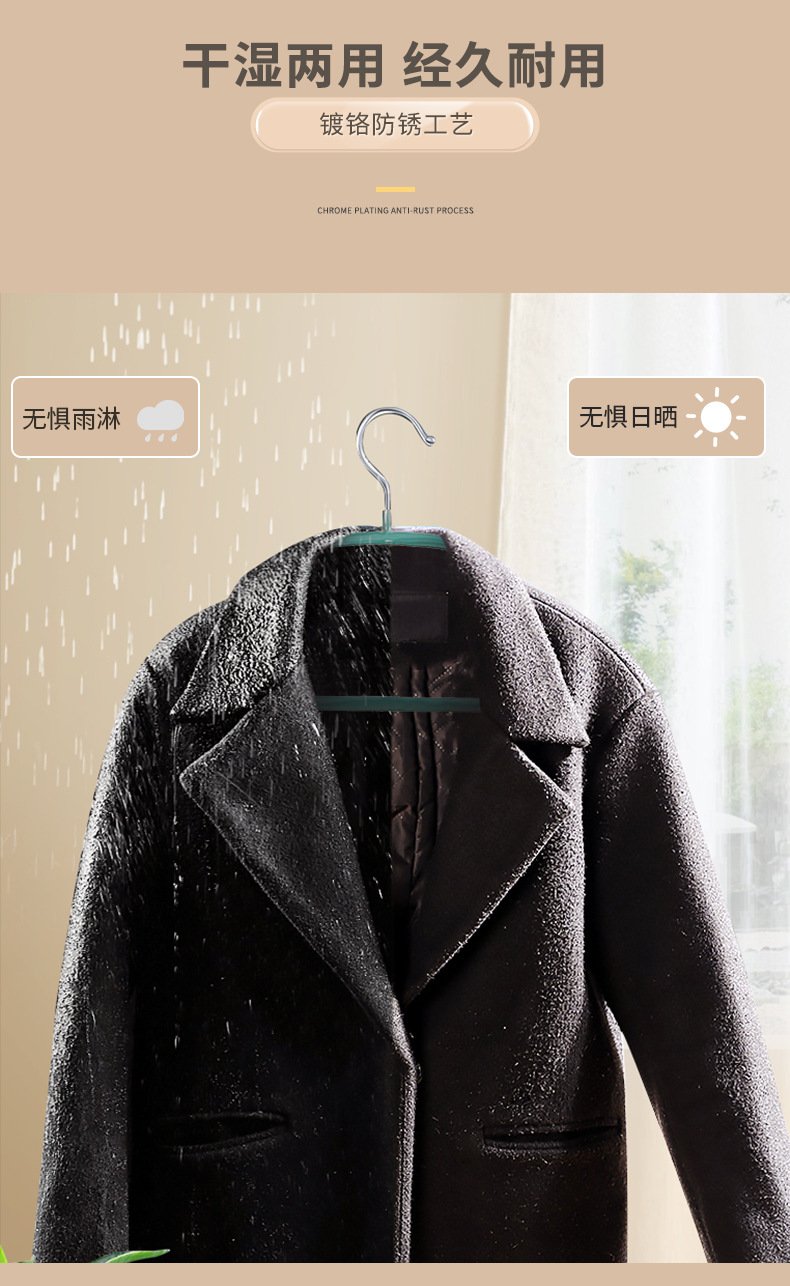 衣架成人创意无痕衣挂干湿两用防滑衣服架子纳米半圆浸塑衣架批发