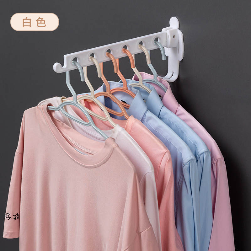 Punch-Free Multifunctional Folding Clothes Hanger Wall-Mounted Indoor Hanger Balcony Clothes Rail Upgrade Invisible Clothes Hanger