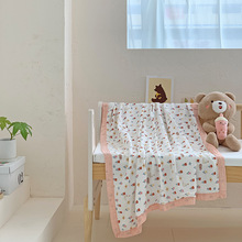 四层竹纤维纱布盖毯夏季空调毯儿童夏凉被薄款小毯子宝宝午睡毯团