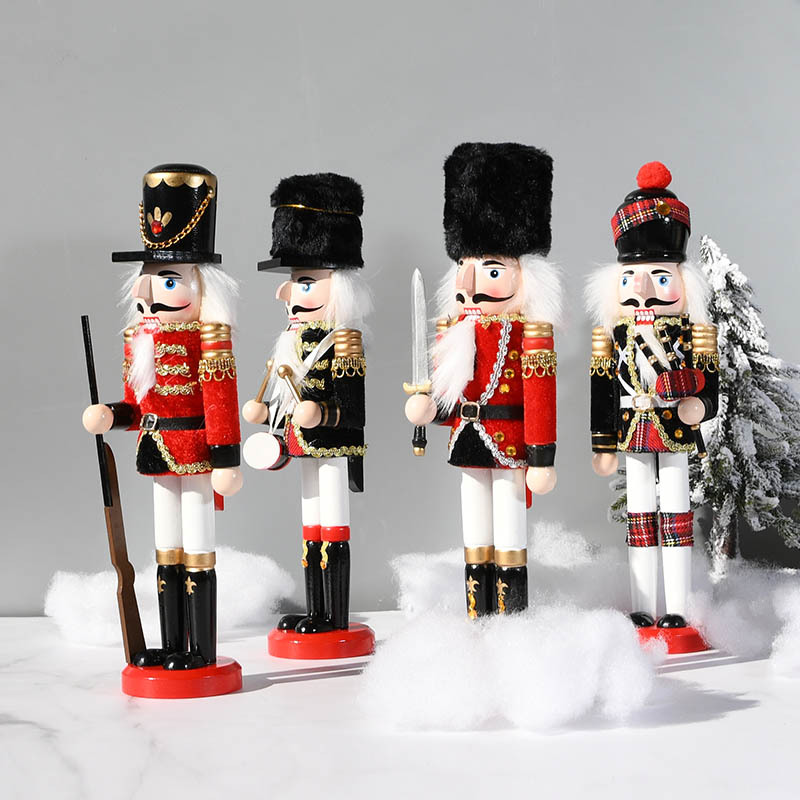 Wholesale 30cm Creative Home New Exotic Crafts Decoration Special Gift New Nutcracker Solid Wood Cloth