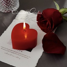 香薰红色爱心蜡烛浪漫七夕情人节礼物结婚装饰摆件造型心形蜡烛