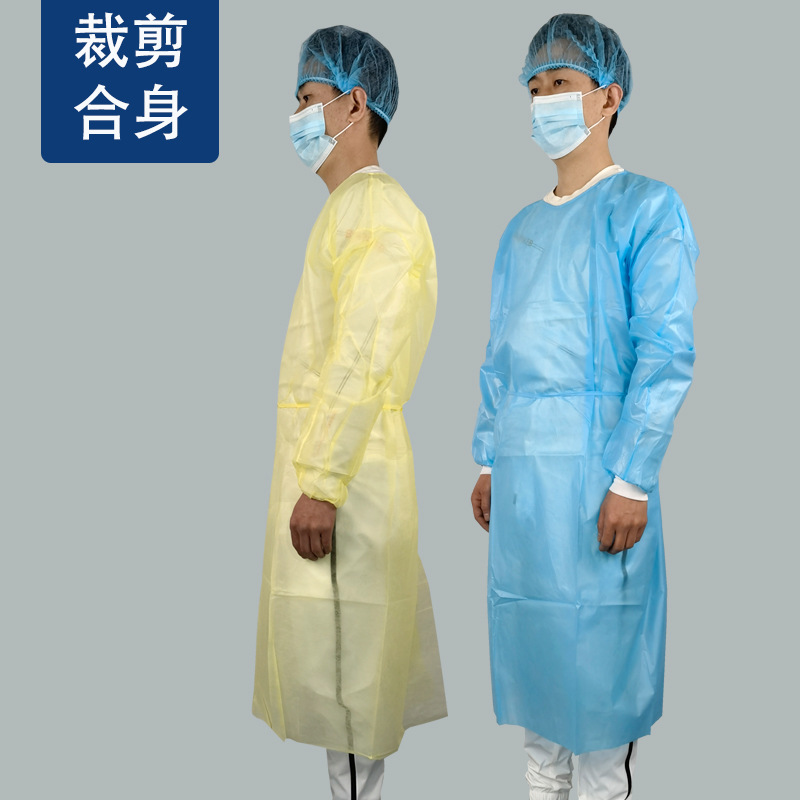 Disposable Insulated Clothing SMS Thick Waterproof Breathable Bib Experimental Work Beauty Bib Pp Non-Woven Fabric