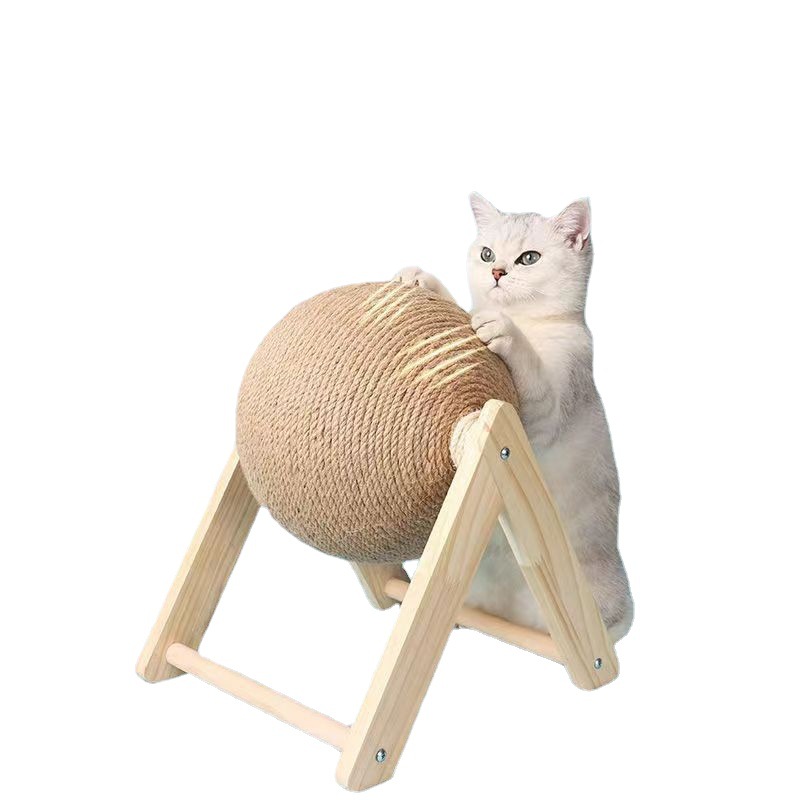 Wear-Resistant Cat Scratch Board Non-Chip Solid Wood Vertical Cat Toy Supplies Cat Grinding Paw Dedicated Appliances Sisal Cat Grasping Ball