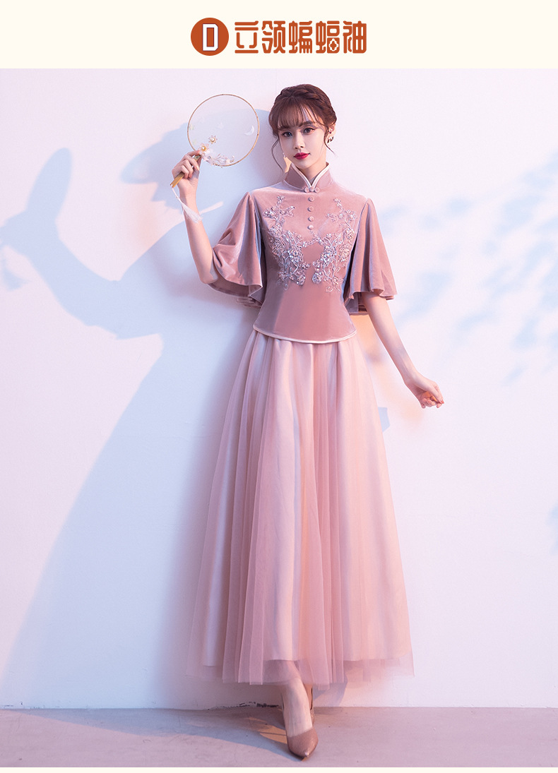 伴娘服中式风2020年新款秋季伴娘团秀禾姐妹礼服裙女加厚冬天