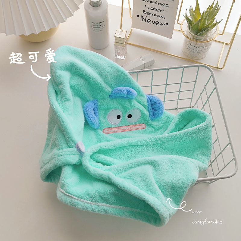 珊瑚绒加厚干发帽家用女生吸水绿色柔软透气不掉毛擦头发包头巾
