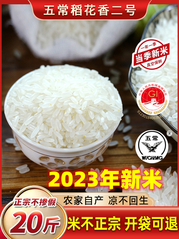 黑龙江19266五常大米稻花香2号2023年新米东北长粒粳米10kg