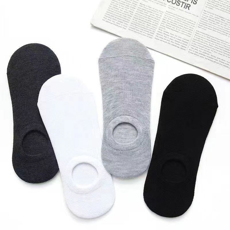 Invisible Socks Men's Boat Socks Deodorant and Sweat-Absorbing Low-Cut Breathable Summer Thin Silicone Non-Slip Short Deodorant Cotton Socks