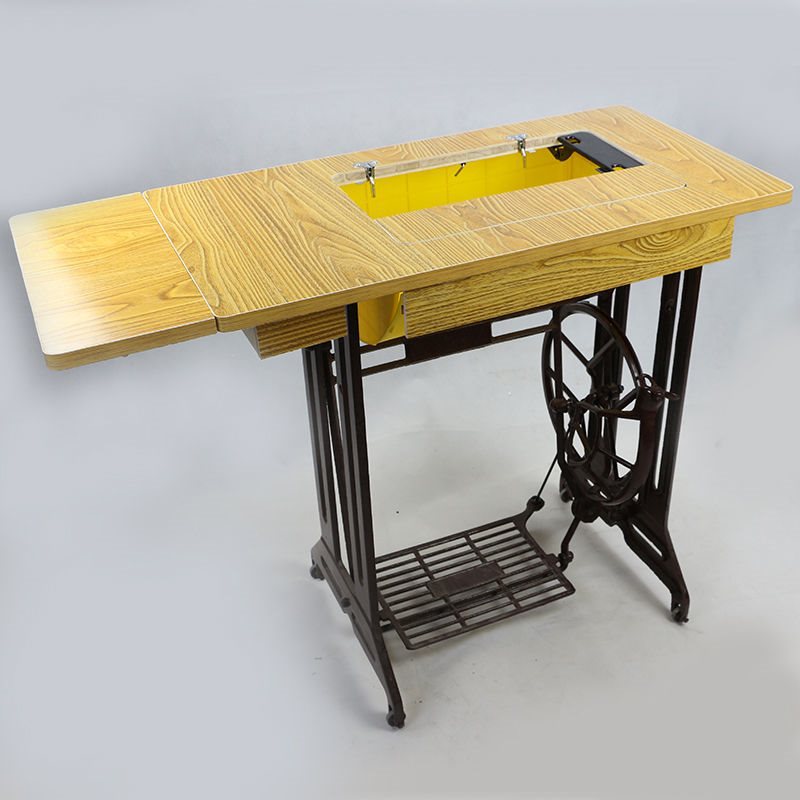 老式缝纫机台板二斗家用台面台架 通用脚踏裁缝机铸铁架机架