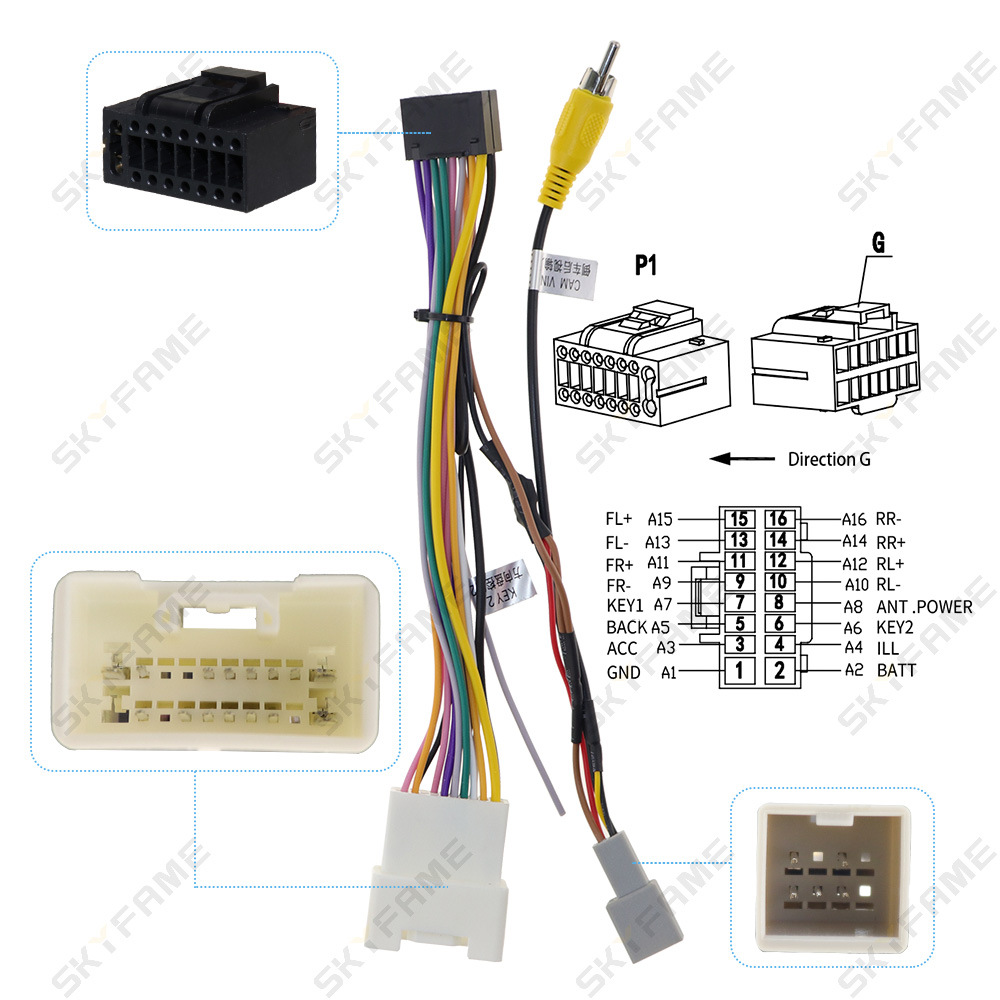 适用三菱欧蓝德xpander/mirage16p针电源线掌讯安卓大屏导航尾线