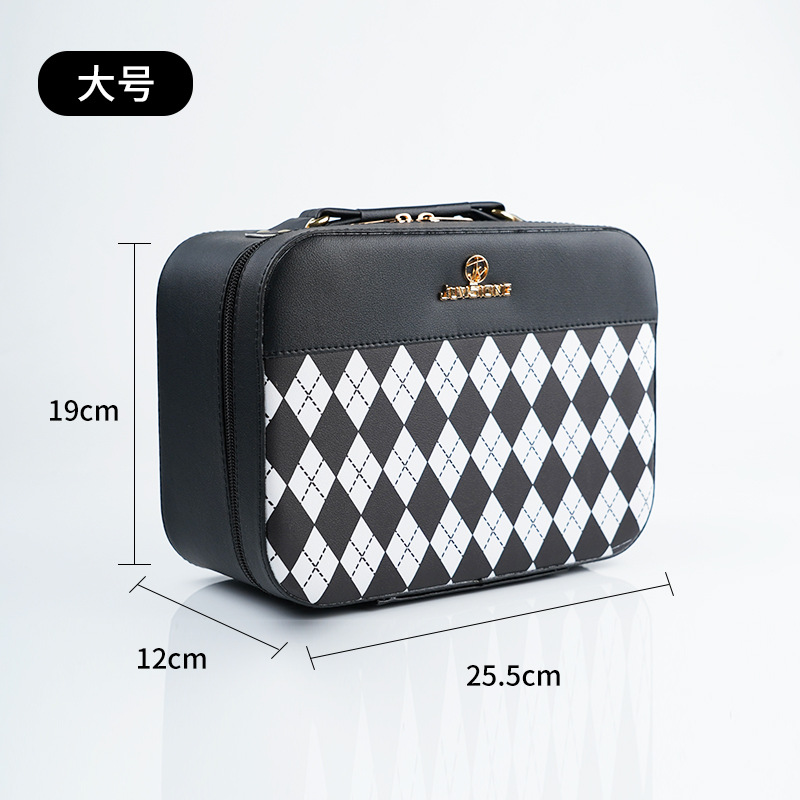 2023 New Good-looking Cosmetic Case Large-Capacity Cosmetics Storage Box Pu Leather Hand Gift Portable Box