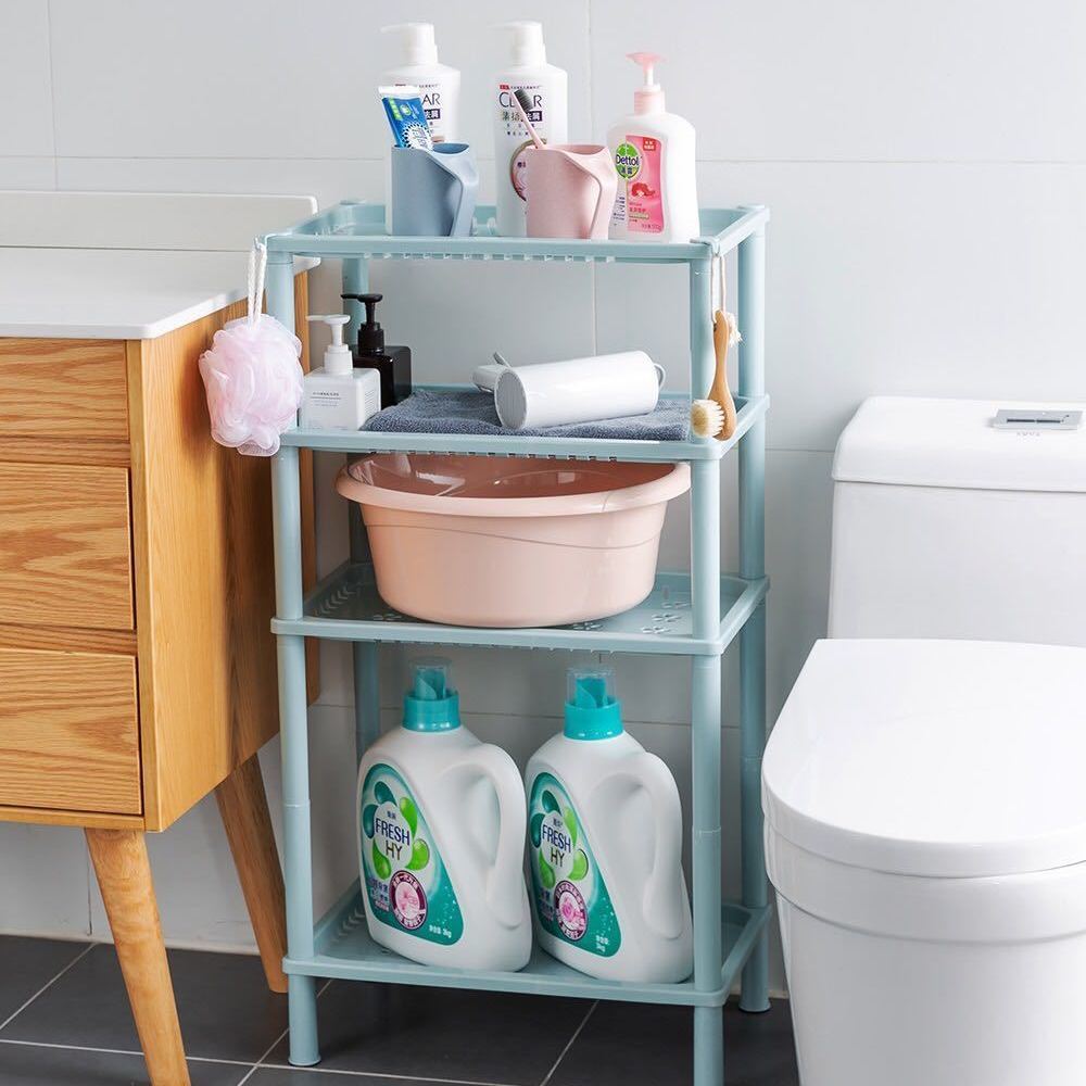 Bathroom Storage Rack Toilet Multi-Layer Storage Rack Washstand Tripod Plastic Floor Type