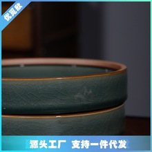 哥窑陶瓷普洱茶饼罐包装盒存储罐茶叶罐多层收纳盒防潮白茶罐空罐