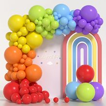跨境热销彩色气球链拱门套餐 气球花环拱门套装气球儿童生日派对