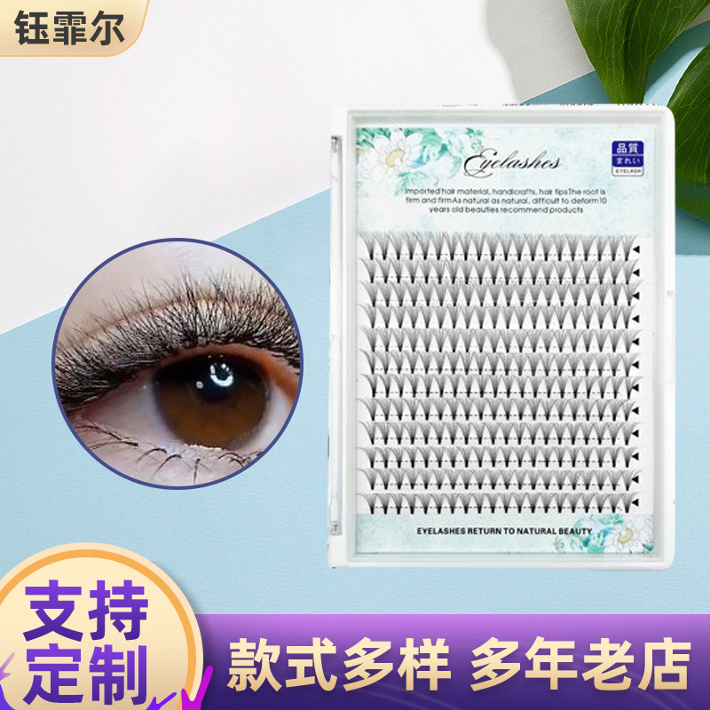 Wholesale 10 Single-Cluster Planted Eyelashes Natural Simulation Grafting Eyelashes Self-Adhesive Segmented False Eyelashes 10D Individual False Eyelash