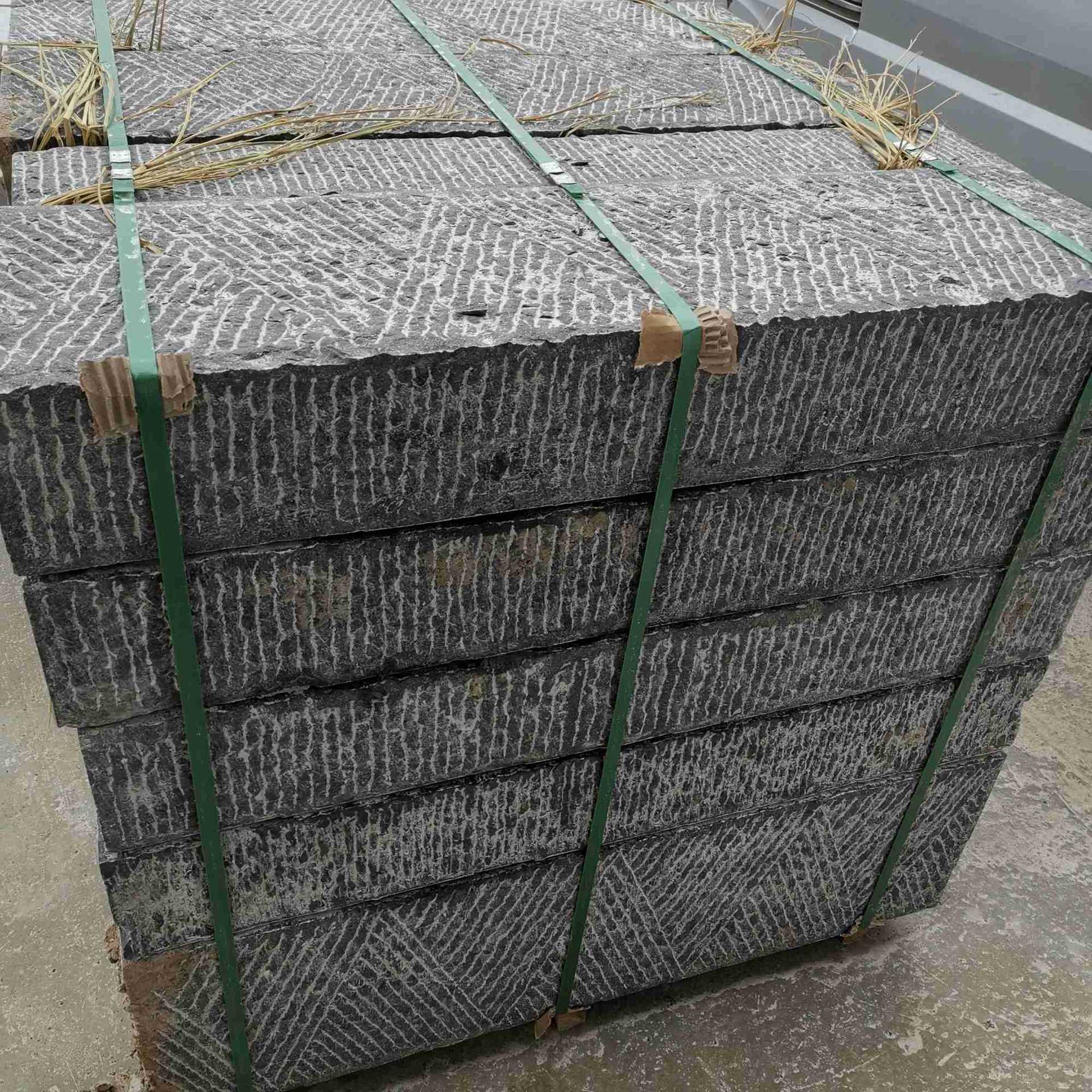 天然青石青白石台阶条石机切面剁斧面荔枝面火烧面防古一寸三斩