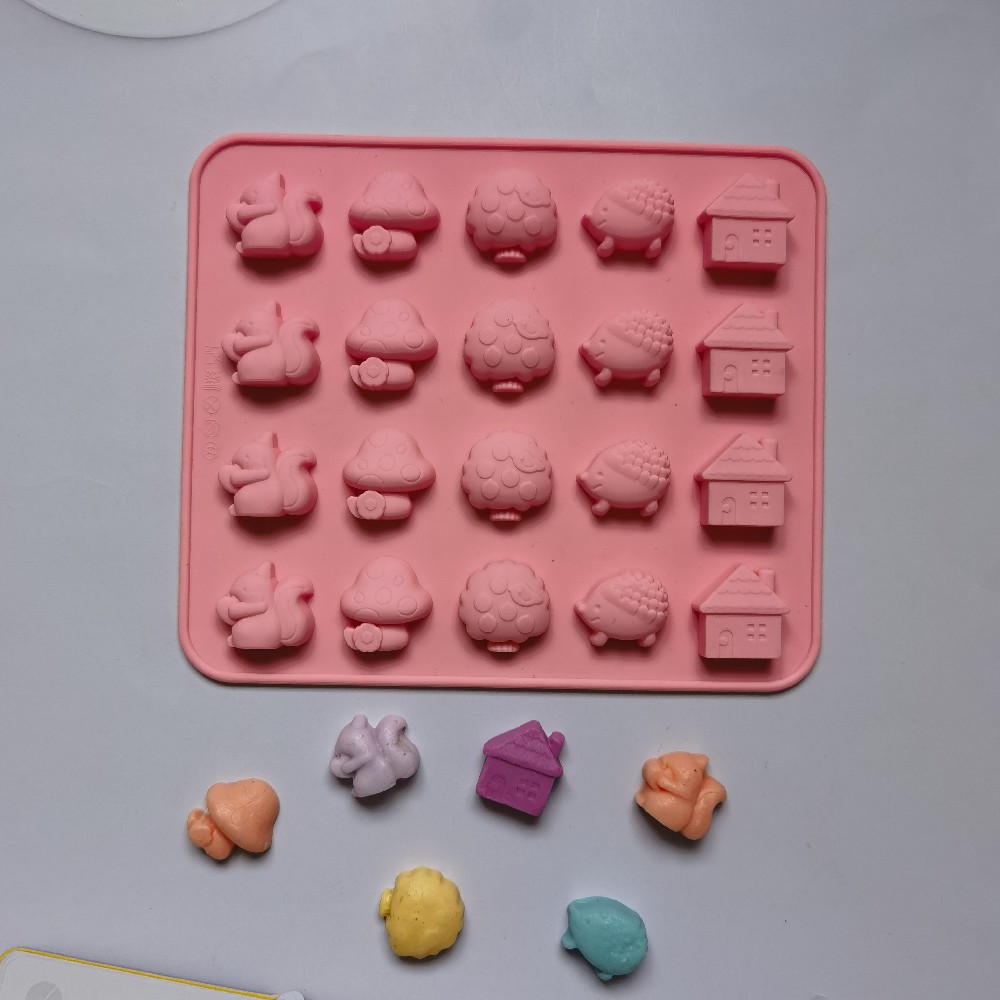 20-piece squirrel house 222 silicone mold cake ice cream pudding dessert mold soap baking utensils