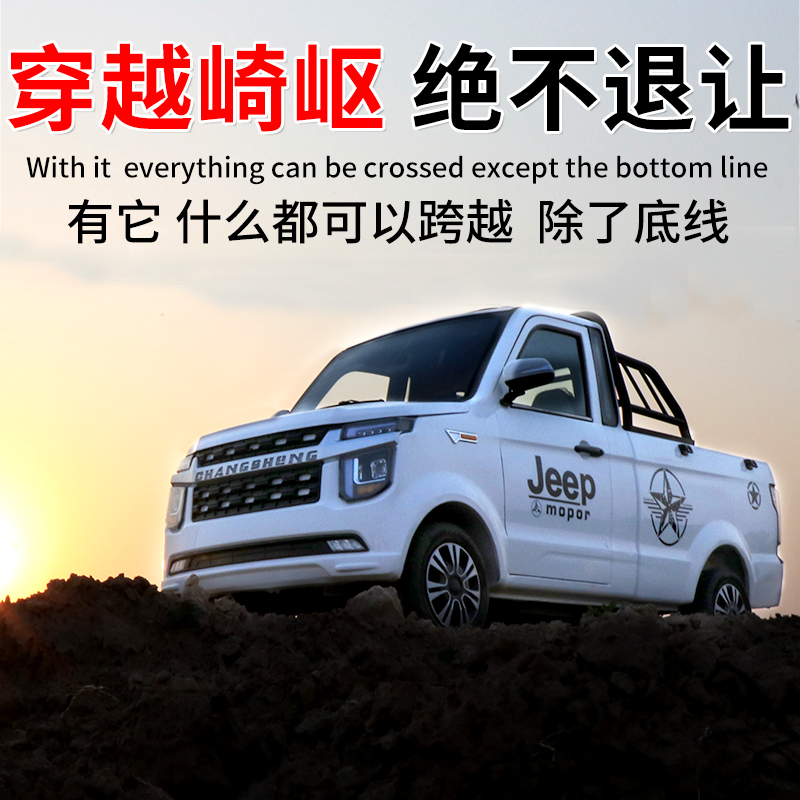 电动四轮车家用代步小型货车油电单排皮卡山区成人电瓶新能源汽车