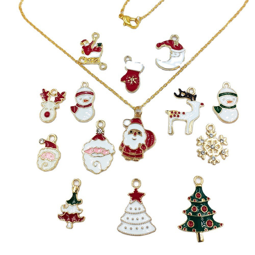 西方圣诞节礼品欧美时尚饰品项饰合金滴油小吊坠项链女士服饰配饰