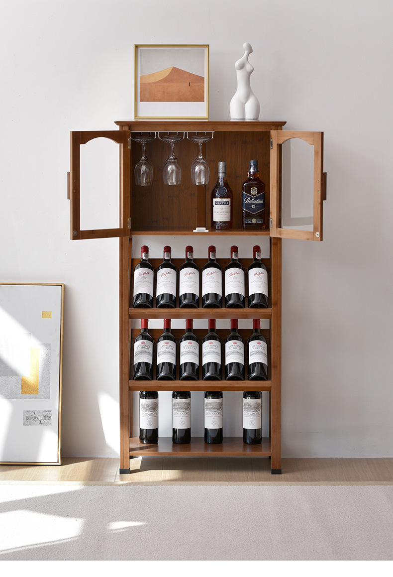 美式酒架落地轻奢红酒柜葡萄酒展示架酒庄家用客厅轻奢酒柜靠墙