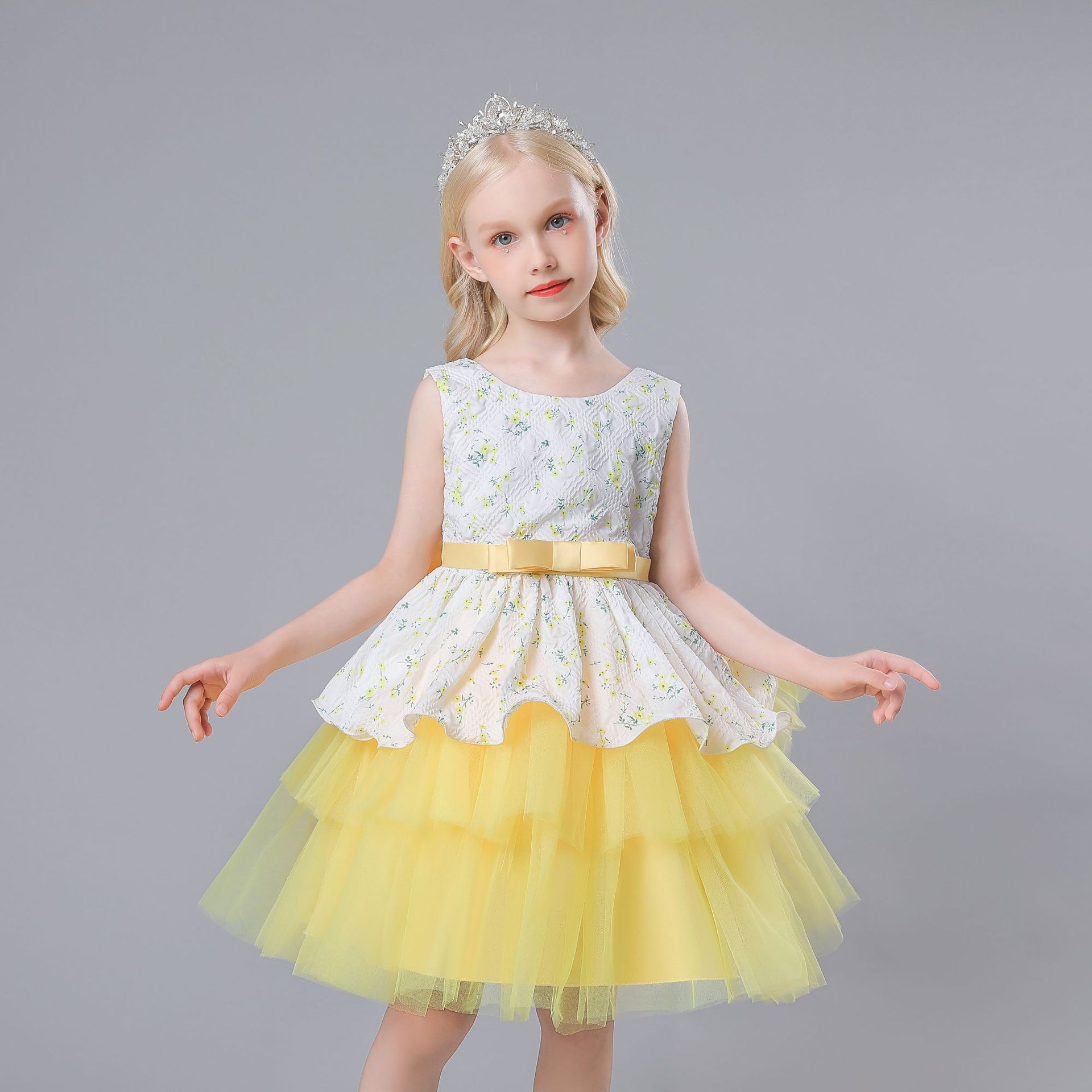 儿童礼服裙女童蓬蓬公主裙外贸宝宝周岁生日礼服冬钢琴演出服跨境