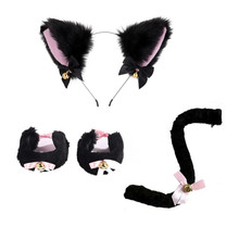 情趣猫耳朵铃铛发箍手环颈圈套装猫尾巴套装万圣节派对道具头箍